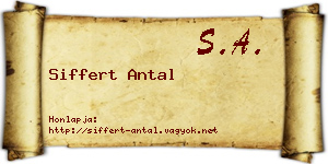 Siffert Antal névjegykártya